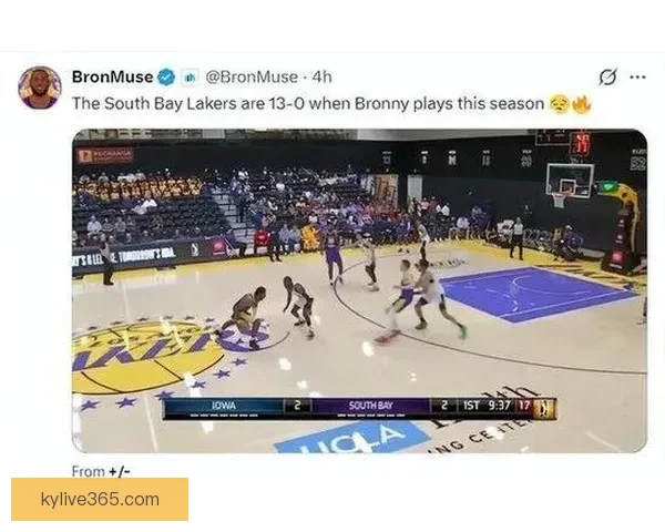 布朗尼背靠背连胜带领南湾湖人13战全胜 雷迪克称赞其努力表现